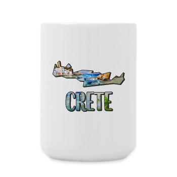 Watercolor Map Crete - Large Mug 440 ml - white - Front