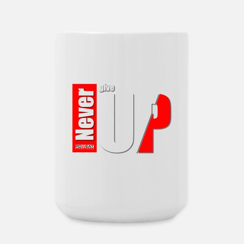 never give up - Große Tasse 440 ml - Weiß