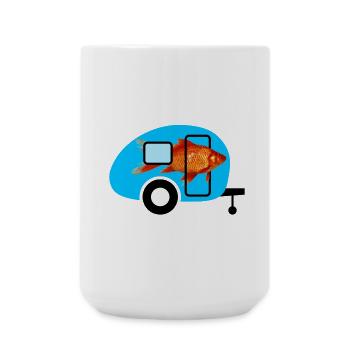 Caravane Poisson rouge Camping Caravane Vintage Fish - Grande tasse 440 ml - blanc - Devant