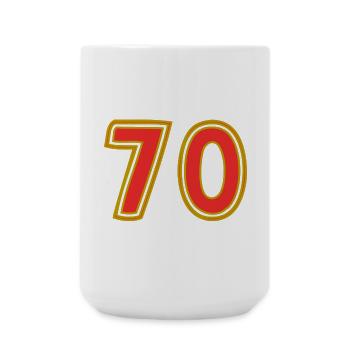 70. 70 ANS. 70e ANNIVERSAIRE. ANNIVERSAIRE 70 ANS. - Grande tasse 440 ml - blanc - Devant