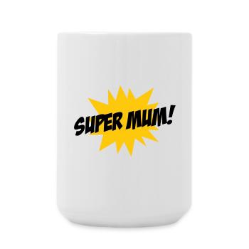 Super Mom - Muttertag - Große Tasse 440 ml - Weiß - Vorne