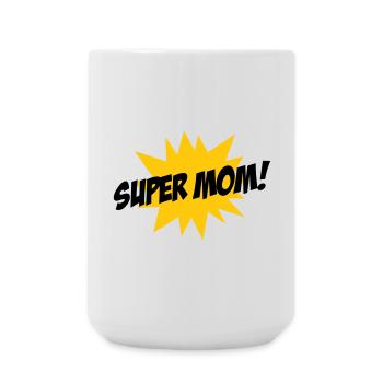 Super Mom - Muttertag - Große Tasse 440 ml - Weiß - Vorne