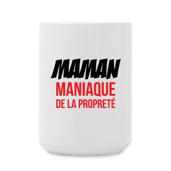 Maman maniaque de la propreté ! - Grande tasse 440 ml - blanc - Devant