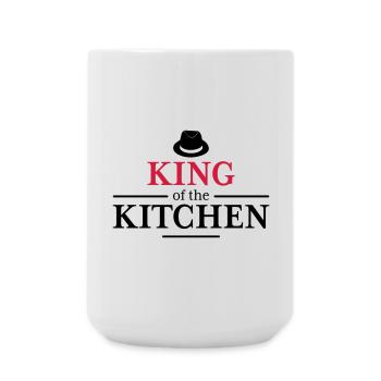 Men's Cooking Apron - Large Mug 440 ml - white - Front