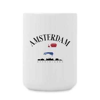 Netherlands Map in Dutch Flag - Large Mug 440 ml - white - Front