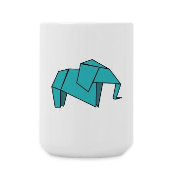 Origami Elephant - Large Mug 440 ml - white - Front