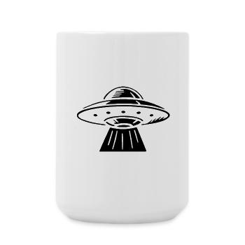 ufo uap Space Saucer UFO black - Large Mug 440 ml - white - Front