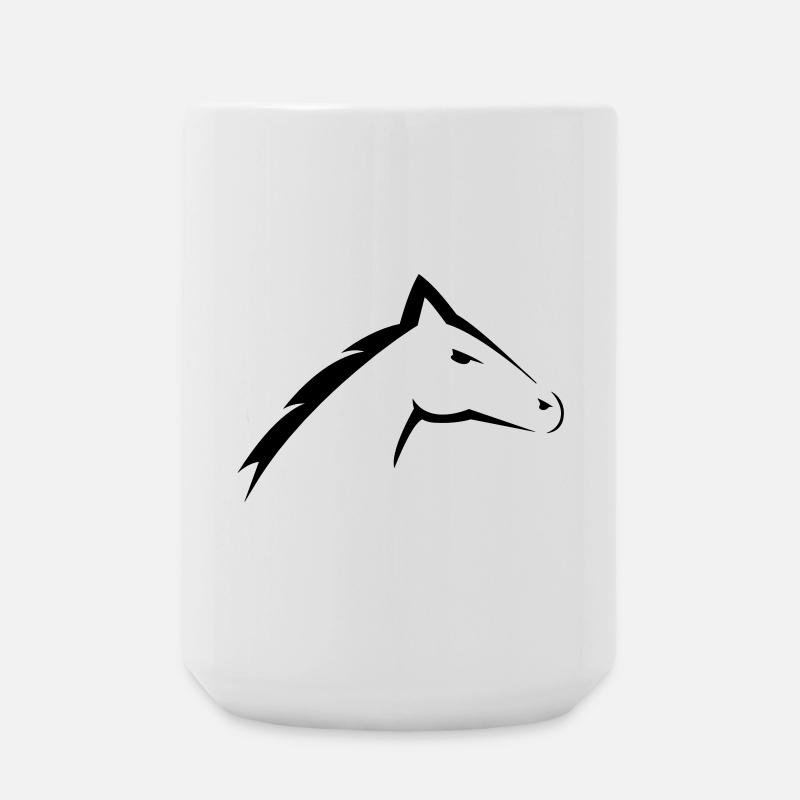 Pferde Kopf | Horse Head Silhouette Design - Große Tasse 440 ml - Weiß