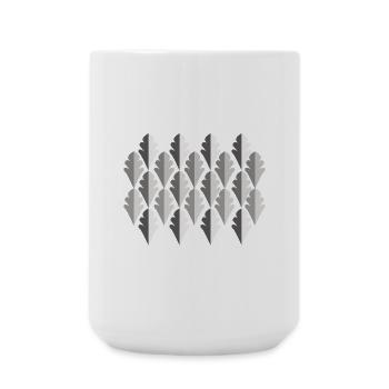 Elegantes Blattmuster in Grautönen - Große Tasse 440 ml - Weiß - Vorne