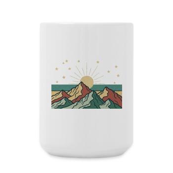 Mountain landscape with sunbeams - Large Mug 440 ml - white - Front
