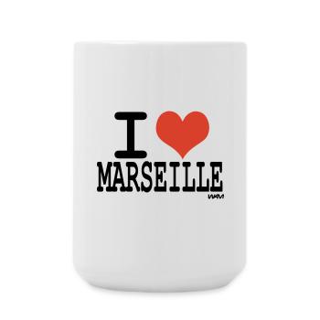 i love Marseille - couleurs personnalisables - Grande tasse 440 ml - blanc - Devant
