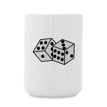 Würfel - Große Tasse 440 ml - Weiß - Vorne