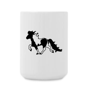Islandpferd Schecke Reiten Pferde Tölt - Große Tasse 440 ml - Weiß - Vorne