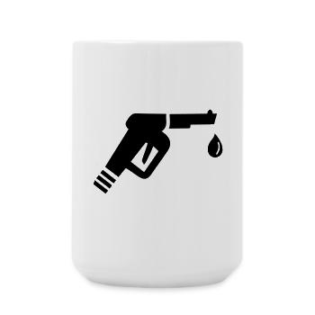 Pistolen Zapfhahn - Große Tasse 440 ml - Weiß - Vorne