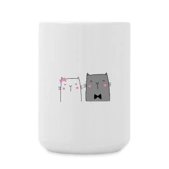 Cadeau de mariage du couple de chats - Grande tasse 440 ml - blanc - Devant