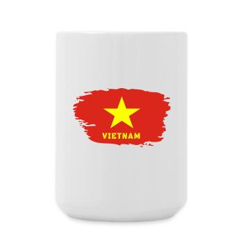 Vietnam Flagge / Geschenk Hanoi Asien Südostasien - Große Tasse 440 ml - Weiß - Vorne