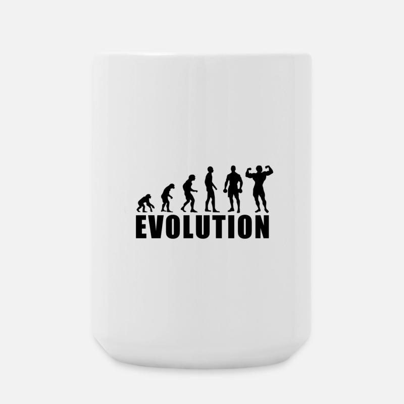 EVOLUTION BODY BUILDING Geschenk - Große Tasse 440 ml - Weiß