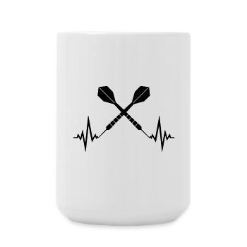 logo cool frequency heartbeat pulse text play there - Large Mug 440 ml - white - Front