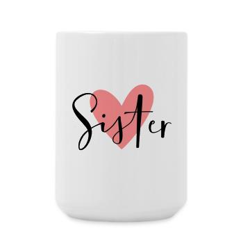 Soeur Coeur Soeur Coeur Chers frères et soeurs - Grande tasse 440 ml - blanc - Devant