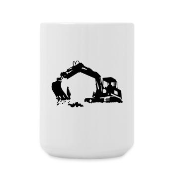 Bagger - Große Tasse 440 ml - Weiß - Vorne