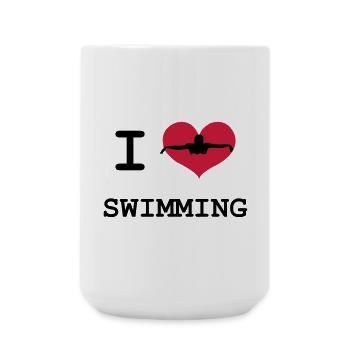 I Love Swimming - Große Tasse 440 ml - Weiß - Vorne