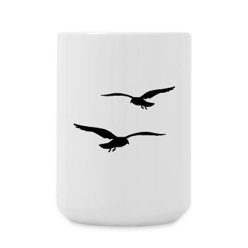 fliegende moewen vogel urlaub - Große Tasse 440 ml - Weiß - Vorne