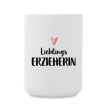 Lieblings Erzieherin Herz Geschenk Kindergarten - Große Tasse 440 ml - Weiß - Vorne