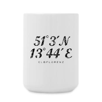 Dresden Koordinaten (Vintage/Schwarz) Elbflorenz - Große Tasse 440 ml - Weiß - Vorne