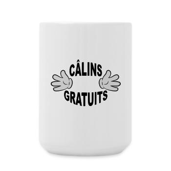 Câlins gratuits mains - Grande tasse 440 ml - blanc - Devant