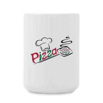 Pizza baker with cooking cap - Large Mug 440 ml - white - Front