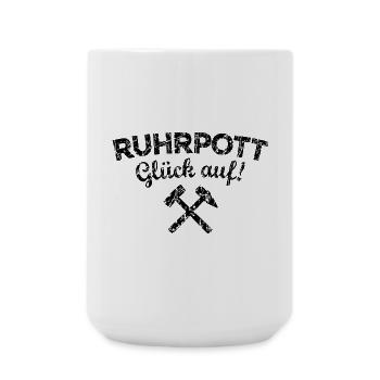 Ruhrpott Glück Auf Ruhrgebiet (Vintage/Schwarz) - Große Tasse 440 ml - Weiß - Vorne
