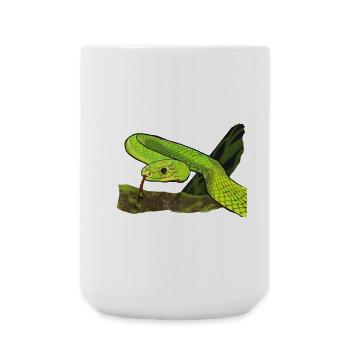Glowing Green Snake in the Jungle - Large Mug 440 ml - white - Front