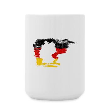 Deutschlandkarte in Flag Brush - Große Tasse 440 ml - Weiß - Vorne