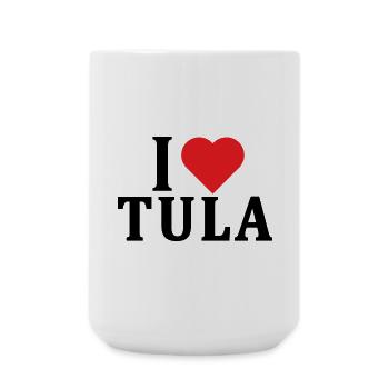 T-shirt I love Tula t-shirt Sardinia gift idea - Large Mug 440 ml - white - Front