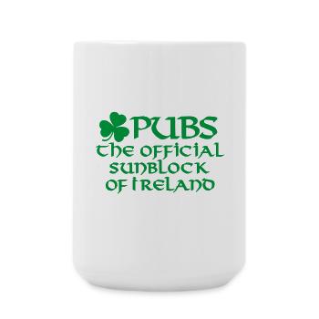 Drôles de pubs à bière la crème solaire officielle de l’Irlande - Grande tasse 440 ml - blanc - Devant