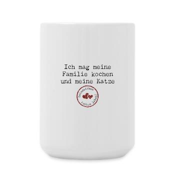 Satzzeichen retten Leben - ich mag meine Familie - Große Tasse 440 ml - Weiß - Vorne