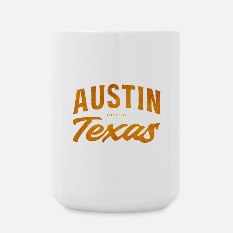 Austin Texas Vintage Lettering - Large Mug 440 ml - white
