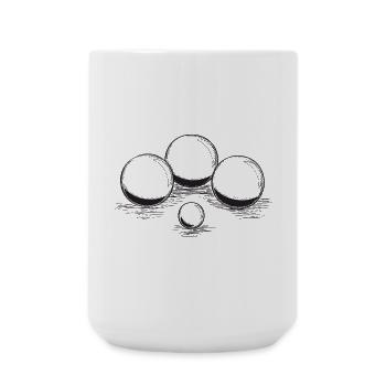 Boules pour pétanque et pétanque - Grande tasse 440 ml - blanc - Devant