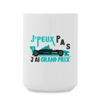 J'peux pas j'ai grand prix cadeau course voiture - Grande tasse 440 ml - blanc - Devant