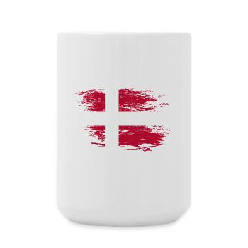 Drapeau du Danemark utilisé - Grande tasse 440 ml - blanc - Devant