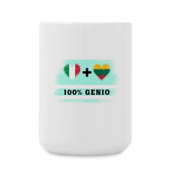Italy and Lithuania 100% genius flag - Large Mug 440 ml - white - Front