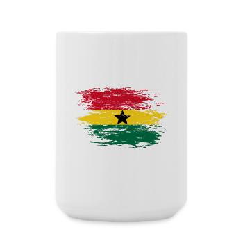 Drapeau de la carte du Ghana utilisé - Grande tasse 440 ml - blanc - Devant