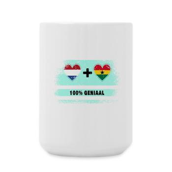 Ghana and the Netherlands 100% Genius flag - Large Mug 440 ml - white - Front