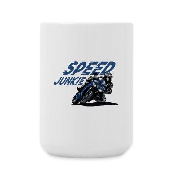 Motorcycle - Speed Junkie, Street Motorcycle, Biker - Large Mug 440 ml - white - Front