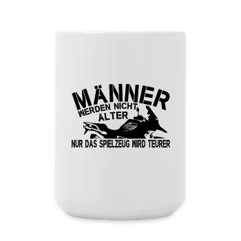 Lustiger Spruch Männer älter Motorrad Spielzeug - Große Tasse 440 ml - Weiß - Vorne