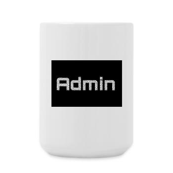 ADMIN Whitewords/Blackbackround - Große Tasse 440 ml - Weiß - Vorne