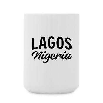Lagos Nigeria - Vintage Schriftzug - Große Tasse 440 ml - Weiß - Vorne