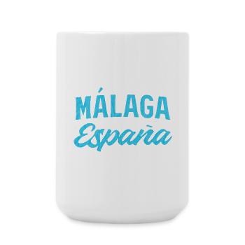 Málaga España Blue Script Design - Grande tasse 440 ml - blanc - Devant