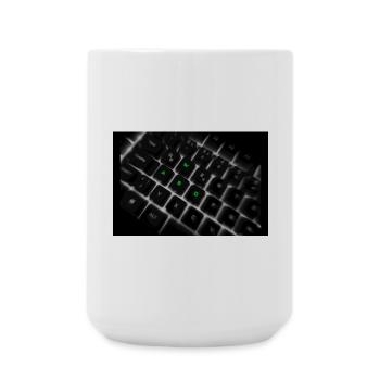 Impression d’art sur le clavier néon WASD - Grande tasse 440 ml - blanc - Devant