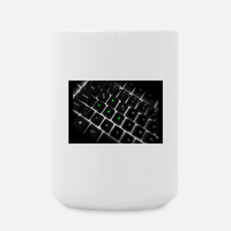 Impression d’art sur le clavier néon WASD - Grande tasse 440 ml - blanc